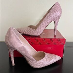 Guess snake skin natural color heels